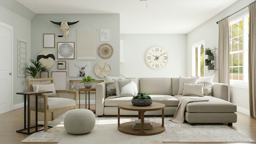Warm interior with finished designer paint